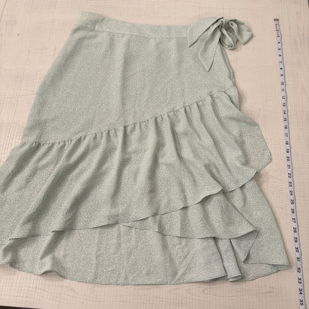 LC Lauren Conrad Wrap Midi Skirt XXL Mint Green Pull Blushing Cottagecore NEW